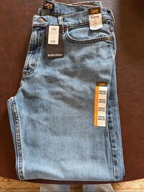 Lee Relaxed Straight Jeans in Light Blue Denim